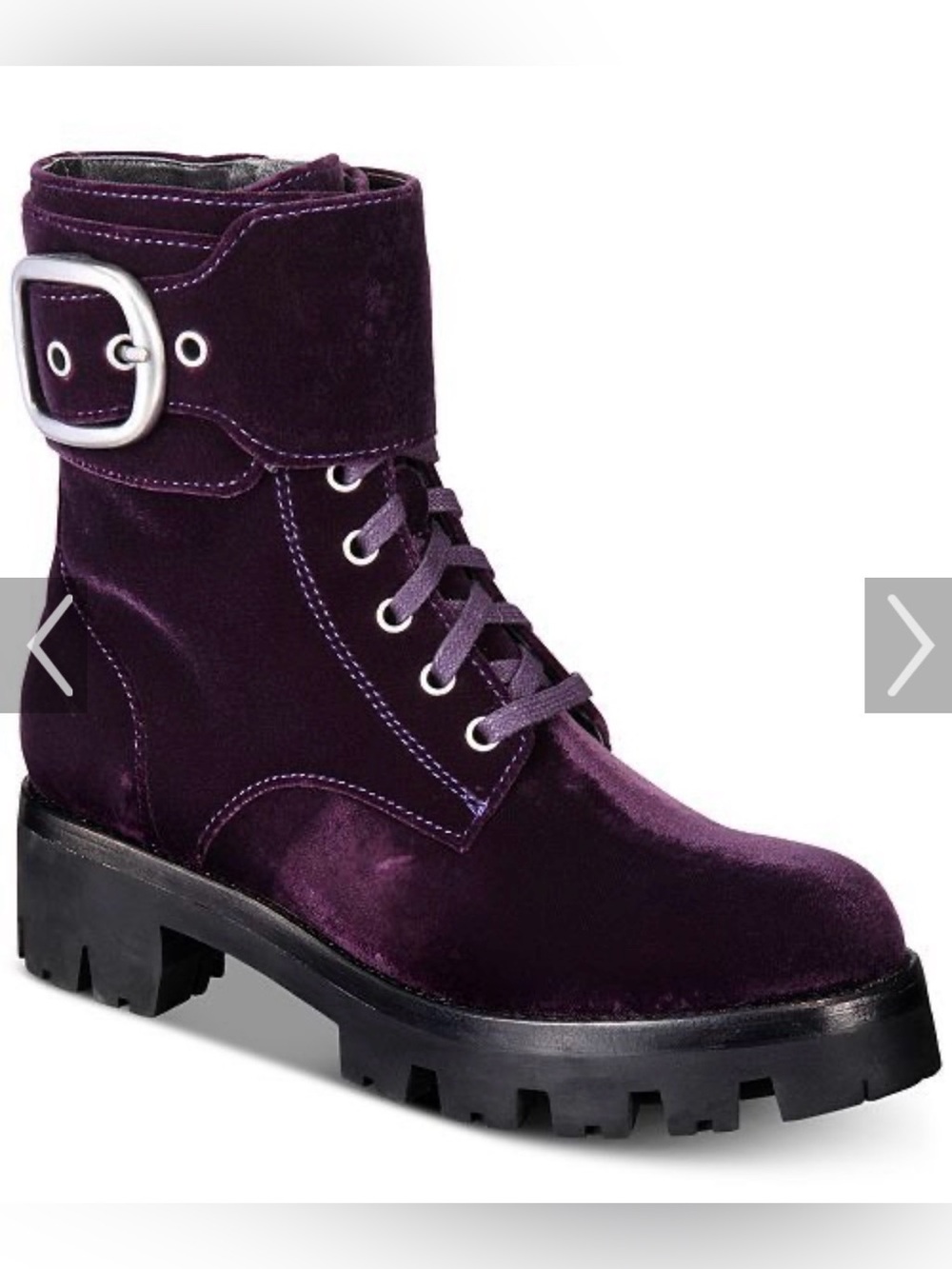 Coach Lucy Platform Bootie Deep Plum Purple Velvet Size 7.5